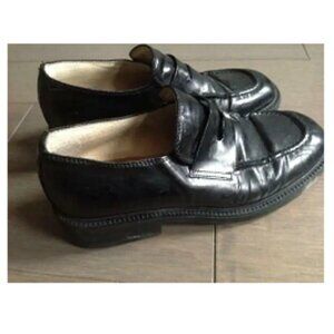 Studio Women's Loafers Shoes Size 6.50 Black Leather Shoes, Made in Italy